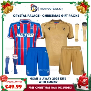 Crystal Palace Gift Pack – Home and Away Kids Football Kit 2025/26 (With socks)