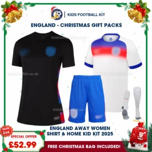 England Lionesses Gift Pack – Away Mum Shirt and Home Son Kids Football Kit 2025