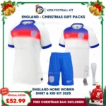 England Lionesses Gift Pack – Home Mum Shirt and Son Kids Football Kit 2025