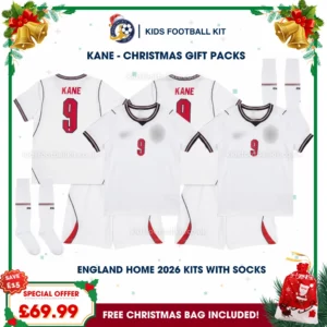 England World Cup 2026 Gift Pack – 2 Home Kids Football Kits - KANE 9