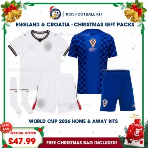 England and Croatia World Cup 2026 Gift Pack – Home and Away Kids Football Kit