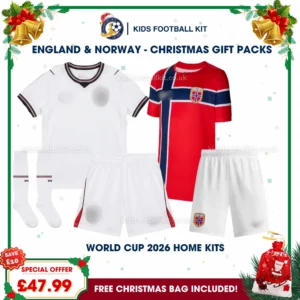 England and Norway World Cup 2026 Gift Pack – Home Kids Football Kit