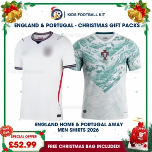 England and Portugal World Cup 2026 Gift Pack – Home and Away Men and Football Shirts
