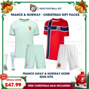 France and Norway Gift Pack – World Cup 2026 Away and Home Kids Football Kit