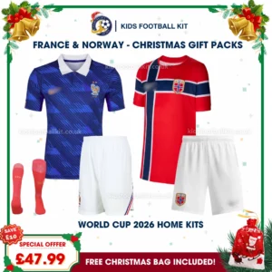 France and Norway Gift Pack – World Cup 2026 Home Kids Football Kit