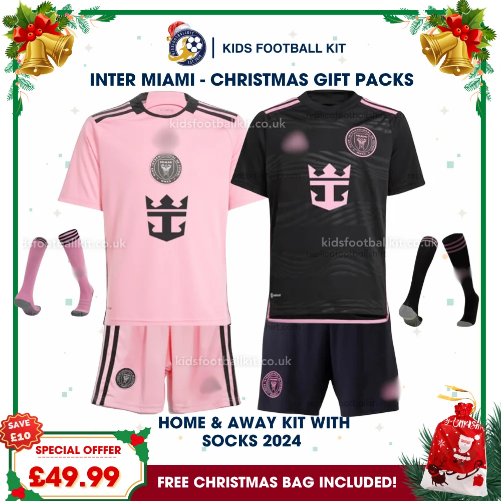 Inter Miami FC Gift Pack – Home & Away Kids Football Kit 2024/25 (With Socks)