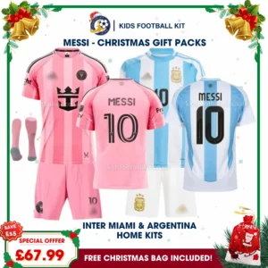 Inter Miami and Argentina Gift Pack – Multi-Kit Kids Football Set 2024 – MESSI 10