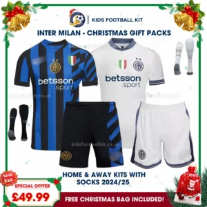 Inter Milan FC Gift Pack – Home & Away Kids Football Kit 2024/25 (With Socks)