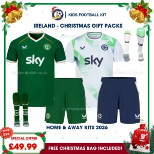 Ireland Gift Pack – Home and Away Kids Football Kit 2026 (With socks)