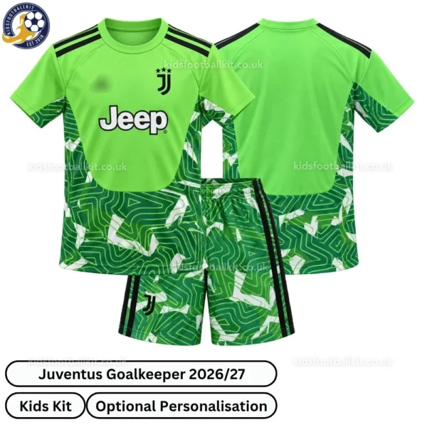 Juventus Green Goalkeeper Kids Kit 26_27 No socks - Overview