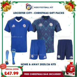 Leicester City Gift Pack– Home and Away Kids Football Kit 2025/26