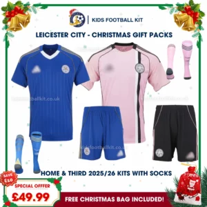 Leicester City Gift Pack– Home and Third Kids Football Kit 2025/26 (With socks)