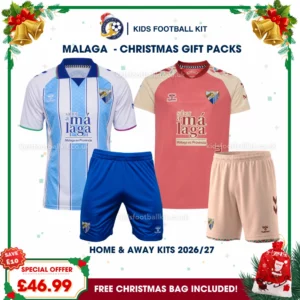 Malaga Gift Pack – Home and Away Kids Football Kit 2026/27 (No Socks)