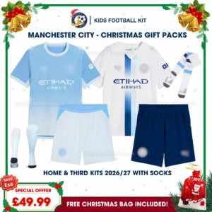 Manchester City Gift Pack – Home and Third Kids Football Kit 2026/27 (With socks)