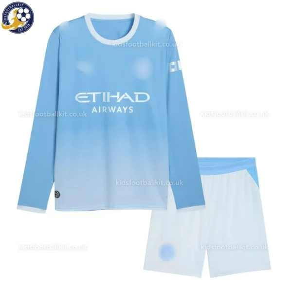 Manchester City Home Kids Kit 26_27 Long sleeve With socks - Front View