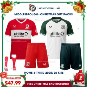 Middlesbrough Gift Pack – Home and Third Kids Football Kit 2025/26
