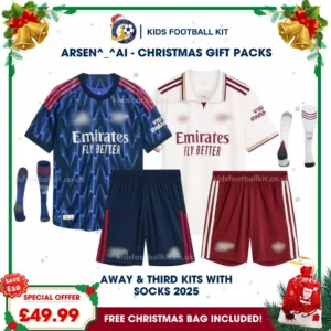 North London Red Gift Pack – Away and Third Kids Football Kit 2025/26 - Fan Version