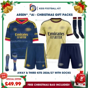 North London Red Gift Pack – Away and Third Kids Football Kit 2026/27 (With socks)