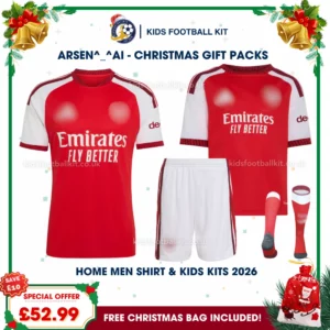 North London Red Gift Pack – Home Dad Shirt and Son Kids Football Kit 2026/27