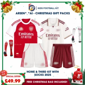 North London Red Gift Pack – Home and Third Kids Football Kit 2025/26 - Fan Version