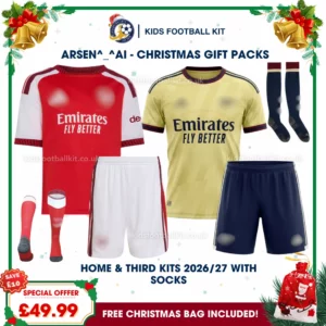 North London Red Gift Pack – Home and Third Kids Football Kit 2026/27 (With socks)