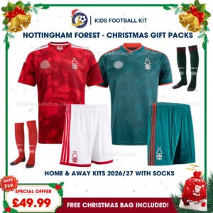 Nottingham Forest Gift Pack – Home and Away Kids Football Kit 2026/27 (With socks)