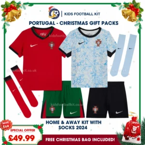 Portugal Gift Pack – Home & Away Kids Football Kit 2024 (With Socks)