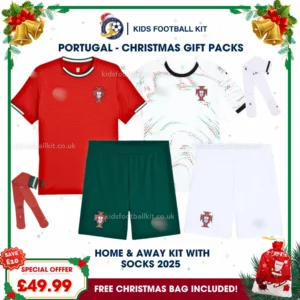 Portugal Gift Pack – Home & Away Kids Football Kit 2025 (With Socks)