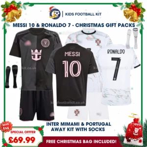 Portugal & Inter Miami Gift Pack – Kids Football Kit 2025 – RONALDO 7 & MESSI 10