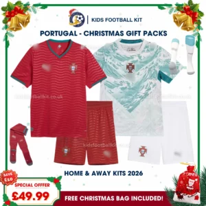 Portugal World Cup 2026 Gift Pack – Home and Away Kids Football Kit (With socks)