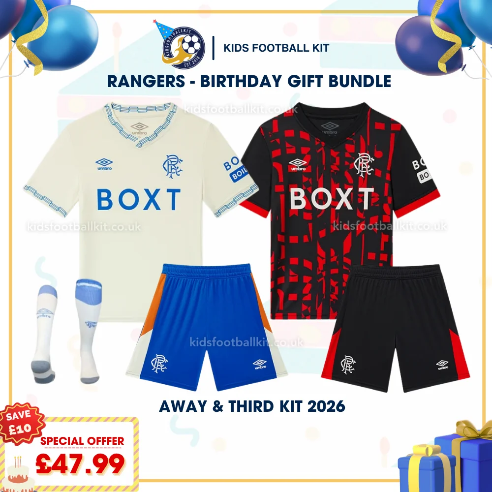 Rangers Birthday Gift Pack – Away and Third Kids Football Kit 2026/27