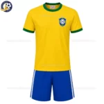 Retro Brazil Home Kids Kit 1970 (No Socks) -Front View