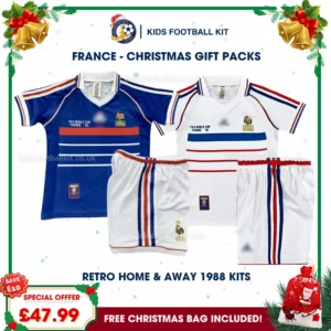 Retro France Gift Pack– Home & Away Kids Football Kit 1998 (No socks)