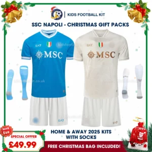 SSC Napoli Gift Pack – Home and Away Kids Football Kit 2025/26