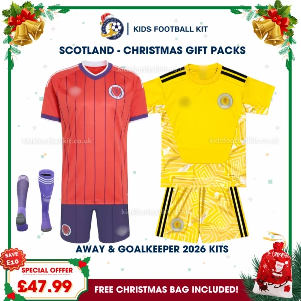 Scotland Gift Pack – World Cup 2026 Away and Goalkeeper Kids Football Kit