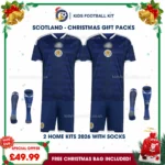 Scotland Gift Pack – World Cup 2026 Home Men and Kids Football Kit (With socks)