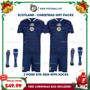 Scotland Gift Pack – World Cup 2026 Home Men and Kids Football Kit (With socks)