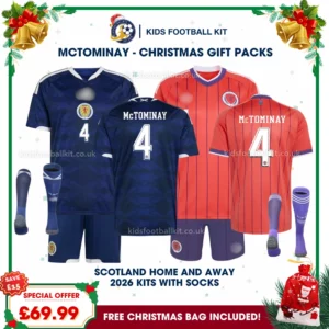 Scotland Gift Pack – World Cup 2026 Home and Away Kids Football Kit (With socks) - McTOMINAY 4