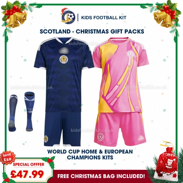 Scotland Gift Pack – World Cup 2026 Home and European Championship Kids Football Kit