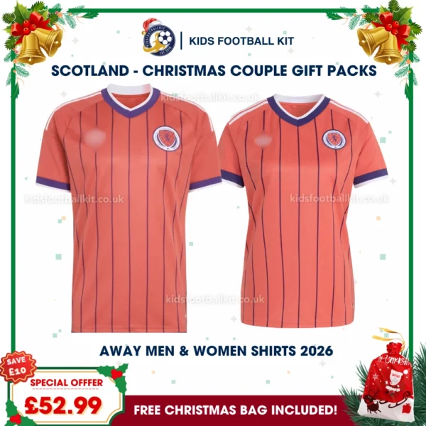 Scotland World Cup 2026 Couple Gift Pack – Away Men and Women Football Shirts