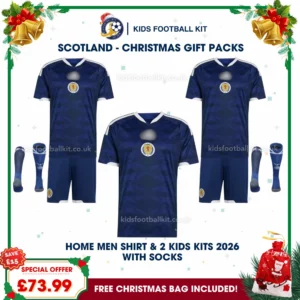Scotland World Cup 2026 Family Gift Pack – Home Dad Shirt and 2 Kids Football Kits