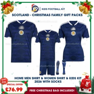 Scotland World Cup 2026 Family Gift Pack – Home Dad and Mum Shirts and Kids Football Kit