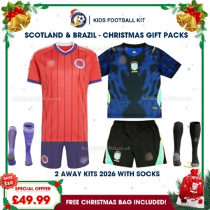 Scotland and Brazil World Cup 2026 Gift Pack – Away Kids Football Kit