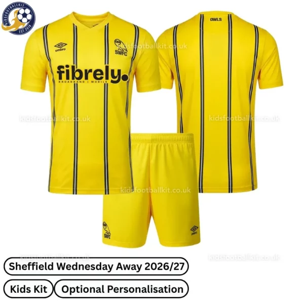 Sheffield Wednesday Away Kids Kit 2026_27 No Socks - Overview