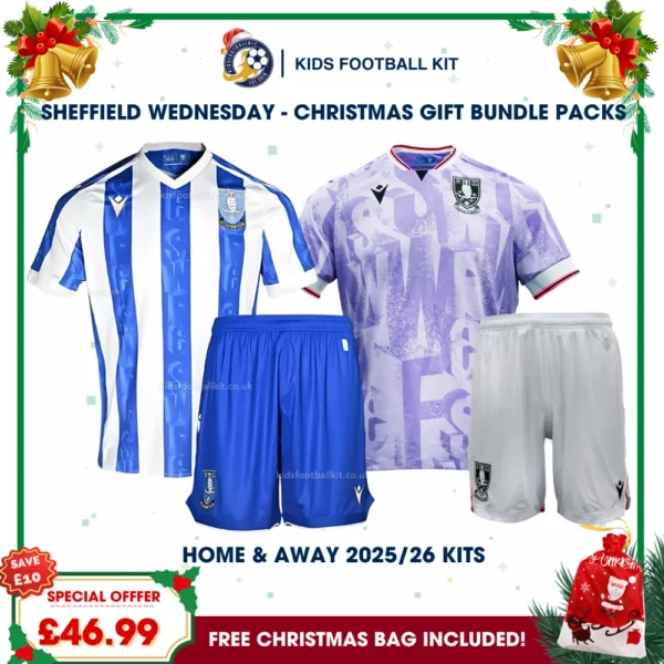 Sheffield Wednesday Gift Pack – Away and Third Kids Football Kit 2025/26 (No socks)