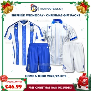 Sheffield Wednesday Gift Pack – Home and Third Kids Football Kit 2025/26 (No socks)