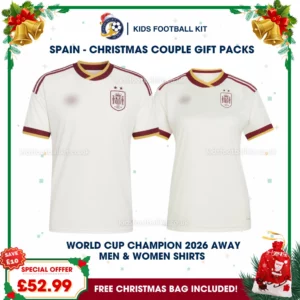 Spain World Cup Champions 2026 Couple Gift Pack – Away Men and Women Football Shirts