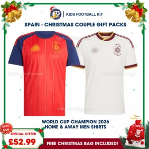 Spain World Cup Champions 2026 Gift Pack – Home and Away Men Football Shirts