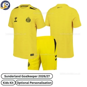 Sunderland Yellow Goalkeeper Kids Kit 2027 No Socks - Overview
