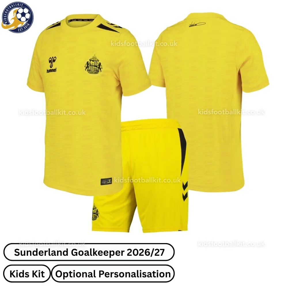 Sunderland Goalkeeper Kids Football Kit 2026/27 (No socks) – Yellow
